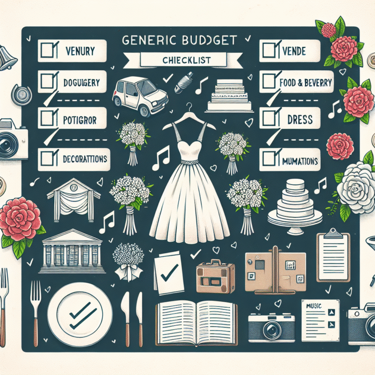 budget checklist for planning a wedding